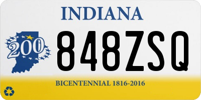 IN license plate 848ZSQ