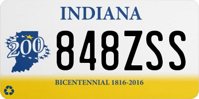 IN license plate 848ZSS