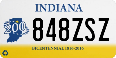 IN license plate 848ZSZ
