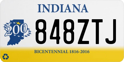 IN license plate 848ZTJ