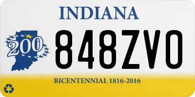 IN license plate 848ZVO