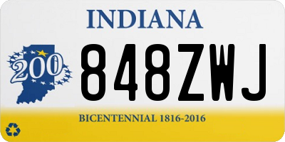 IN license plate 848ZWJ