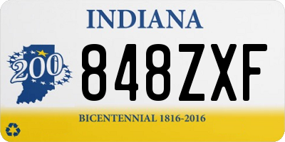 IN license plate 848ZXF