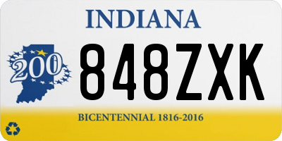 IN license plate 848ZXK