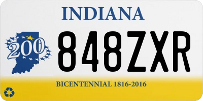 IN license plate 848ZXR