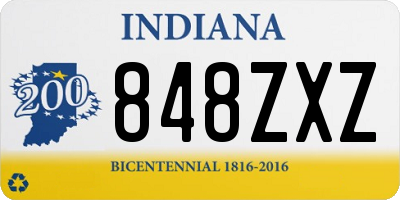 IN license plate 848ZXZ