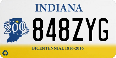IN license plate 848ZYG