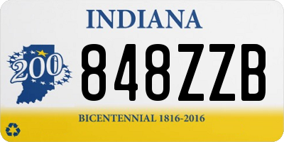 IN license plate 848ZZB
