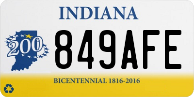 IN license plate 849AFE