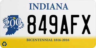 IN license plate 849AFX