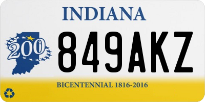 IN license plate 849AKZ