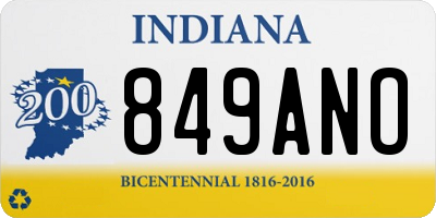 IN license plate 849ANO
