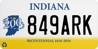 IN license plate 849ARK
