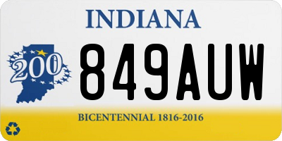 IN license plate 849AUW