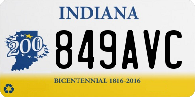 IN license plate 849AVC