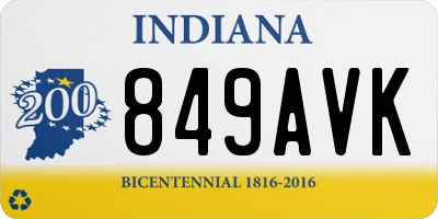 IN license plate 849AVK