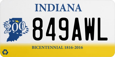 IN license plate 849AWL