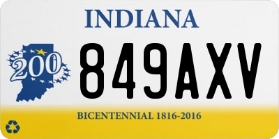 IN license plate 849AXV
