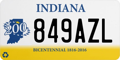 IN license plate 849AZL