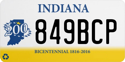 IN license plate 849BCP