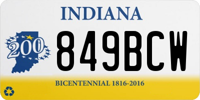 IN license plate 849BCW