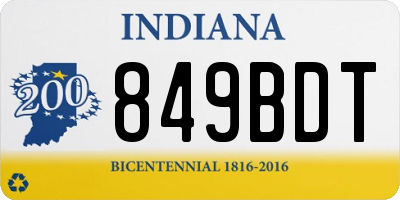 IN license plate 849BDT
