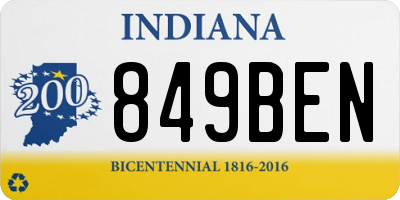 IN license plate 849BEN