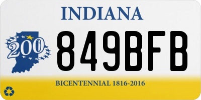 IN license plate 849BFB