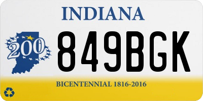 IN license plate 849BGK