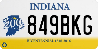 IN license plate 849BKG