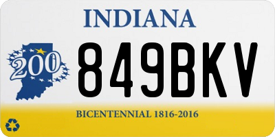 IN license plate 849BKV