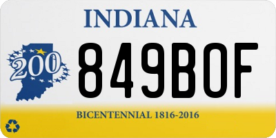 IN license plate 849BOF