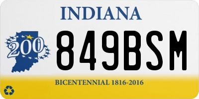 IN license plate 849BSM