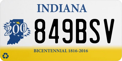 IN license plate 849BSV