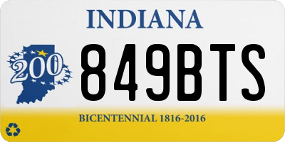 IN license plate 849BTS