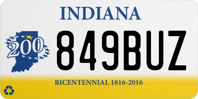 IN license plate 849BUZ