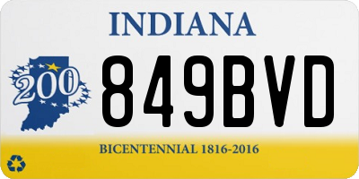 IN license plate 849BVD