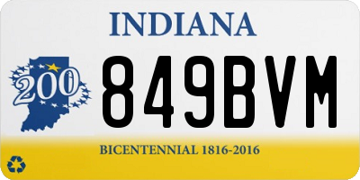 IN license plate 849BVM
