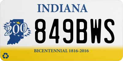 IN license plate 849BWS
