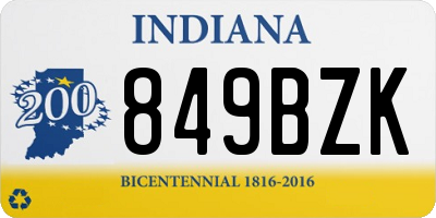 IN license plate 849BZK