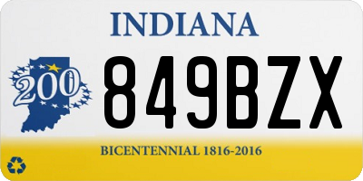 IN license plate 849BZX