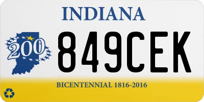 IN license plate 849CEK