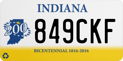 IN license plate 849CKF