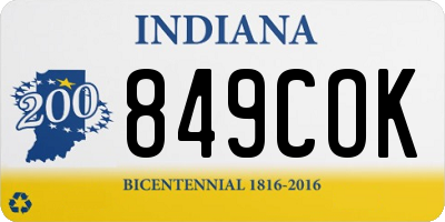 IN license plate 849COK