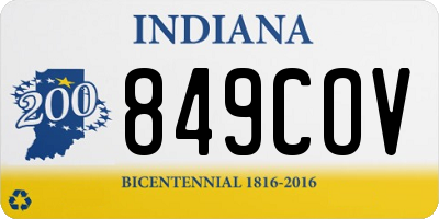 IN license plate 849COV