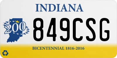 IN license plate 849CSG