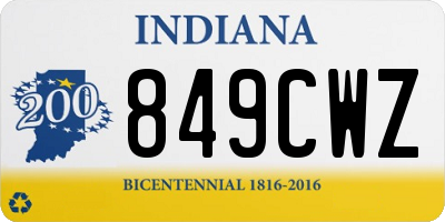 IN license plate 849CWZ