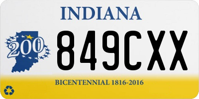 IN license plate 849CXX