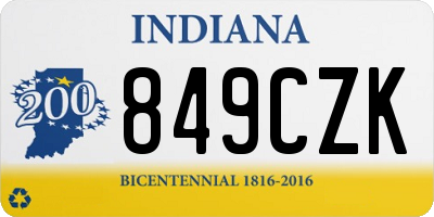 IN license plate 849CZK