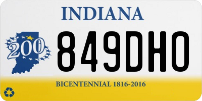 IN license plate 849DHO